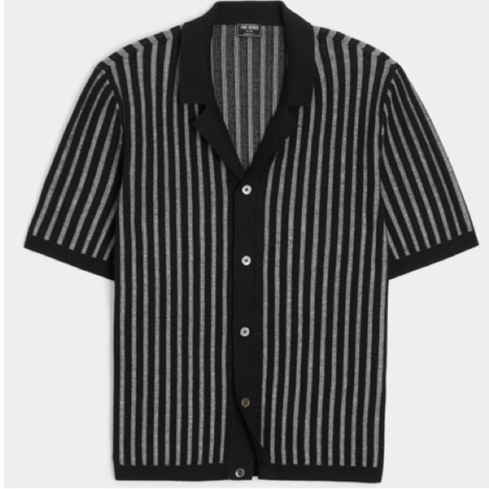 Todd Snyder - Silk Cotton Striped Bungalow Sweater Polo (Medium)